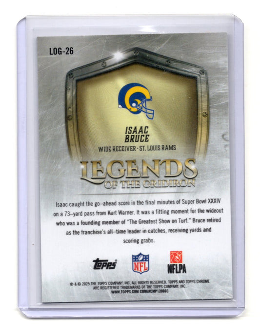 2025 Topps Chrome Isaac Bruce Card Legends of the Gridiron St. Louis Rams