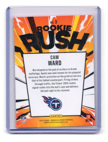2025 Panini Rookies & Stars Cam Ward Card Rookie Rush Tennessee Titans #3