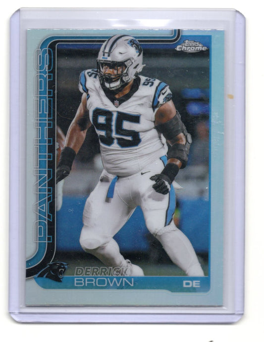 2025 Topps Chrome Derrick Brown Card Refractor Carolina Panthers #47
