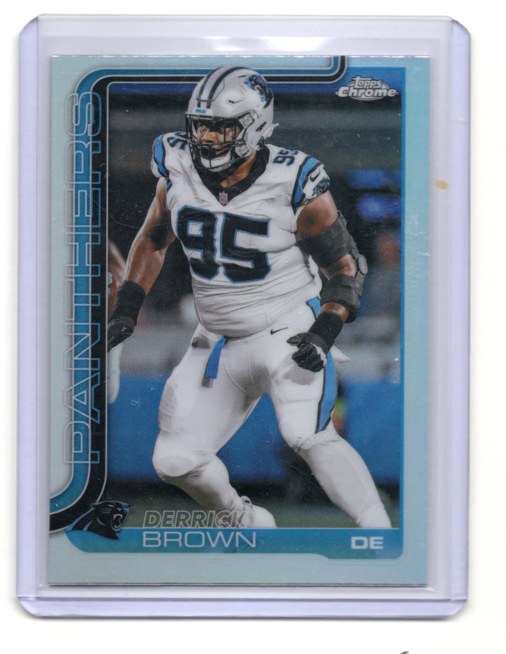 2025 Topps Chrome Derrick Brown Card Refractor Carolina Panthers #47
