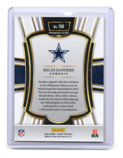 2025 Panini Select Miles Sanders Card Dallas Cowboys #198