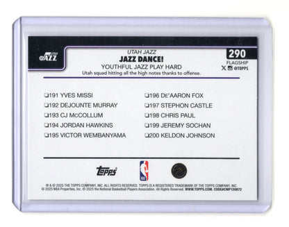 2025 Topps Basketball Jazz Dance! Youthful Jazz Play Hard  Foil #290