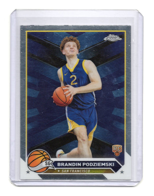 2023-24 Topps Chrome Brandin Podziemski Card RC Golden State Warriors #190