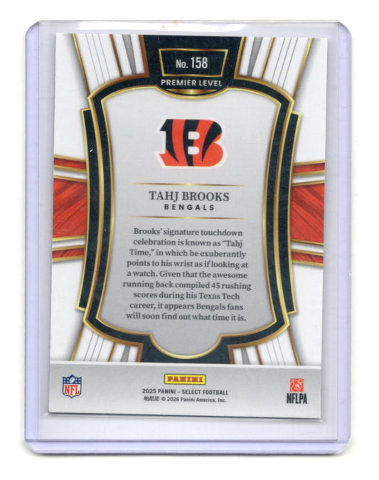 2025 Panini Select Tahj Brooks Card Cincinnati Bengals #158