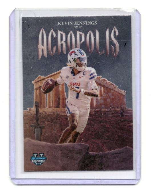 2025 Bowman University Chrome Kevin Jennings Card Acropolis SMU Mustangs #A-10