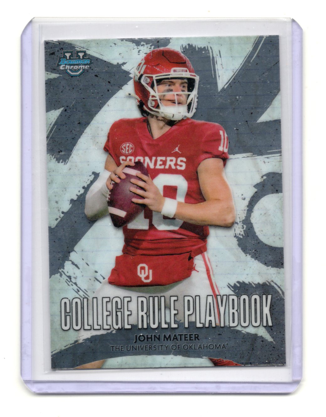 2025 Bowman Chrome University John Mateer College Rule Playbook Insert #CRP-14