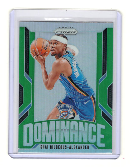 2024-25 Panini Prizm Shai Gilgeous-Alexander Card Dominance Prizms Green Thunder