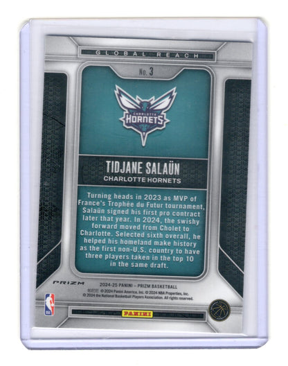 2024-25 Panini Prizm Tidjane Salaun Global Reach Silver Prizm Refractor RC #3