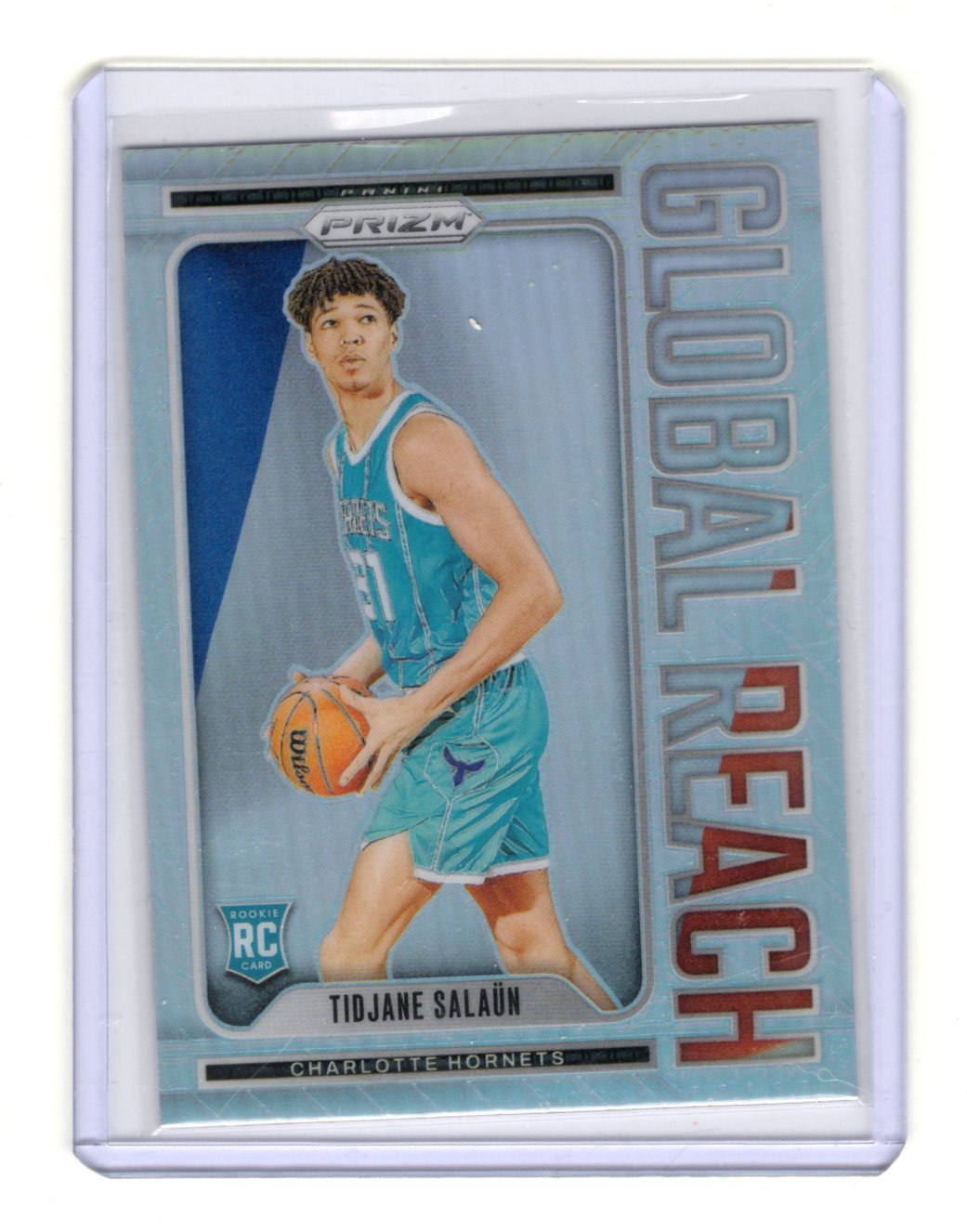 2024-25 Panini Prizm Tidjane Salaun Global Reach Silver Prizm Refractor RC #3