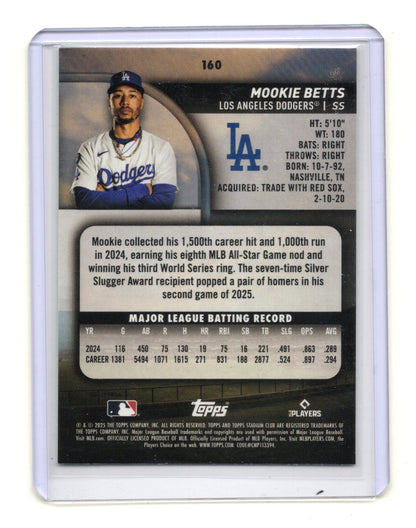 2025 Stadium Club Mookie Betts Card Lime Green Los Angeles Dodgers #160