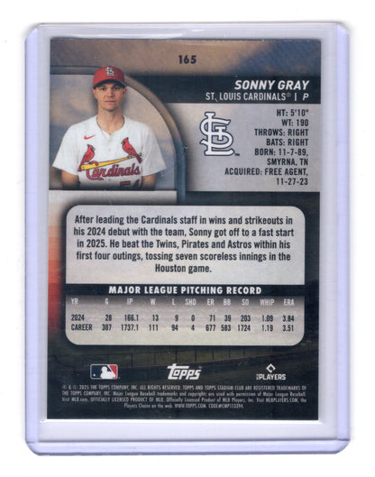 2025 Stadium Club Sonny Gray Card Lime Green St. Louis Cardinals #165