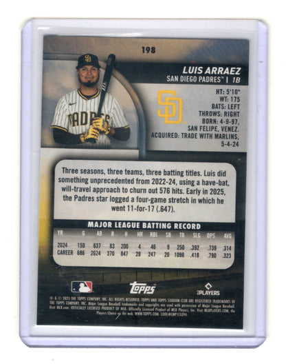 2025 Stadium Club Luis Arraez Card Lime Green San Diego Padres #198