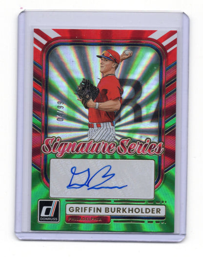 2026 Donruss Griffin Burkholder Signature Series Red & Green Laser  Auto  #/99
