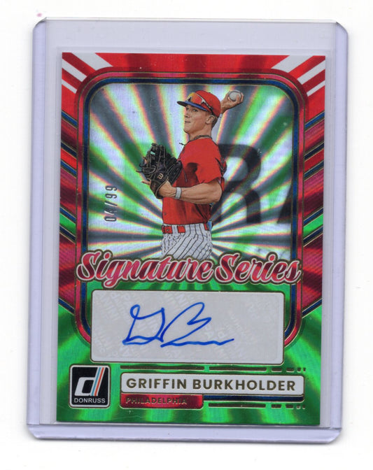 2026 Donruss Griffin Burkholder Signature Series Red & Green Laser  Auto  #/99