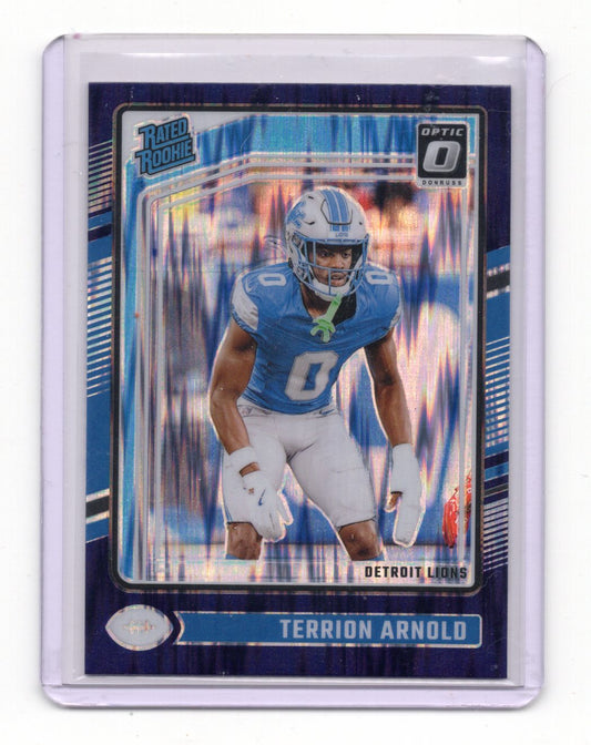 2024 Donruss Optic Terrion Arnold Card Purple Shock Detroit Lions #290