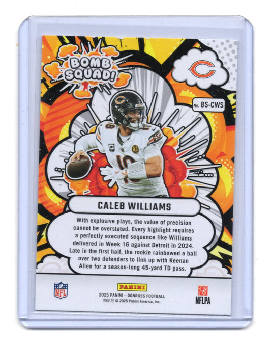 2025 Donruss Caleb Williams Card Bomb Squad Chicago Bears #BS-CWS