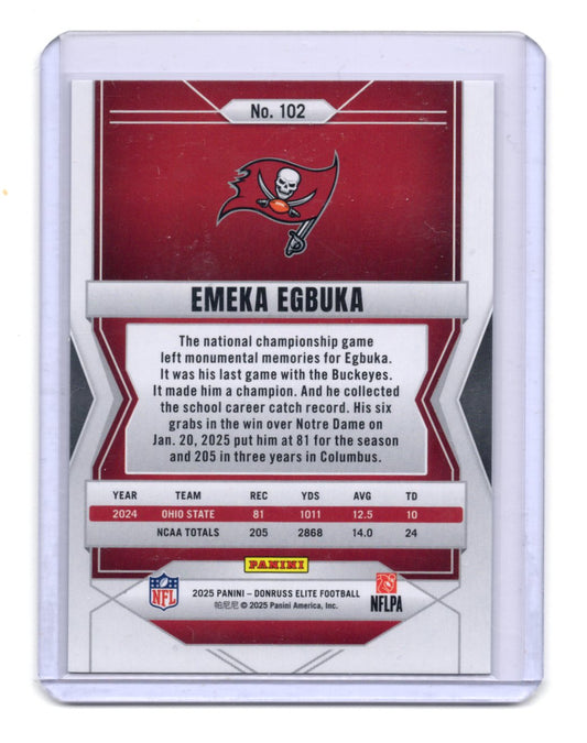 2025 Donruss Elite Emeka Egbuka Status Explosion /999 #102 RC Buccaneers
