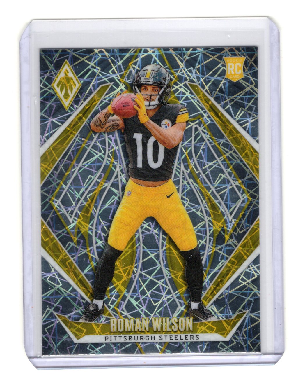 2024 Panini Phoenix Roman Wilson Card Lazer Rookie Pittsburgh Steelers #235