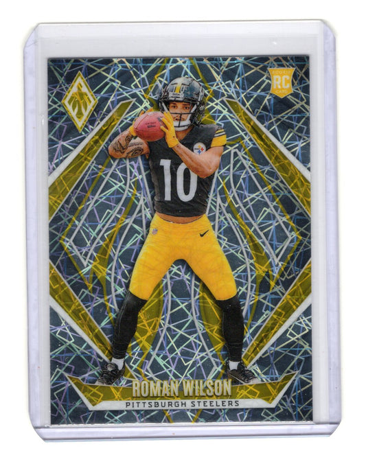 2024 Panini Phoenix Roman Wilson Card Lazer Rookie Pittsburgh Steelers #235
