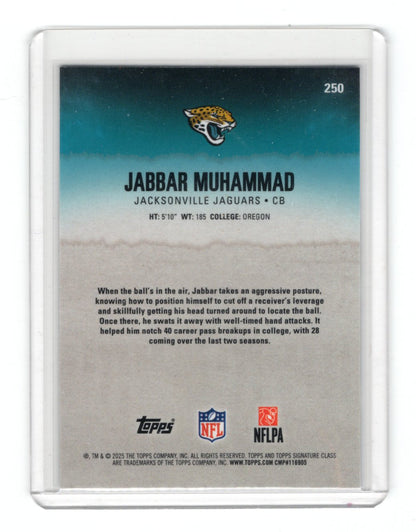 2025 Topps Signature Class Jabbar Muhammad Purple Refractor /100 #250 RC Jaguars
