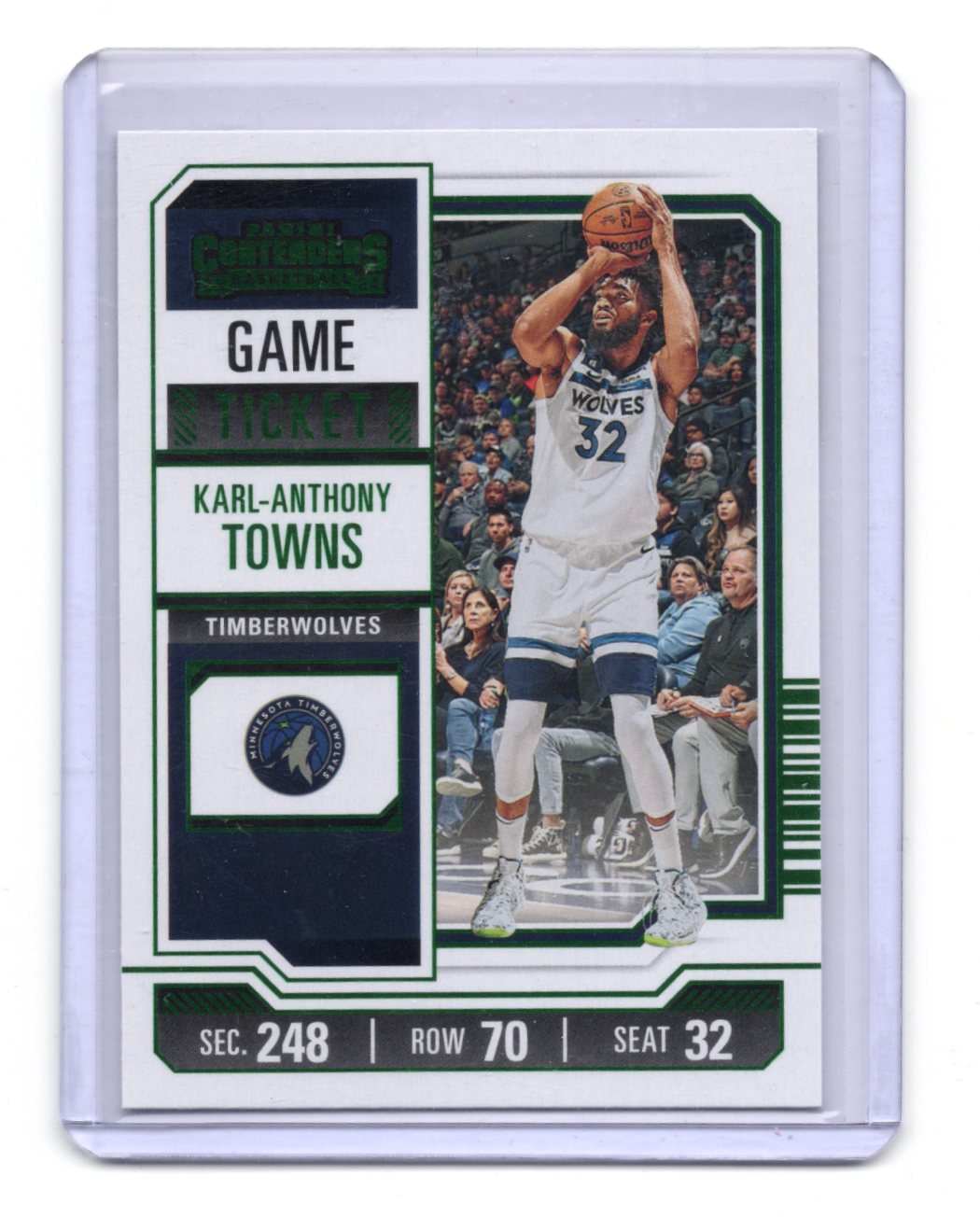 2023-24 Panini Contenders Karl-Anthony Towns Card Season Ticket Minnesota