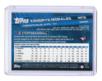 2017 Topps Chrome Update Kendrys Morales Card Toronto Blue Jays #HMT38