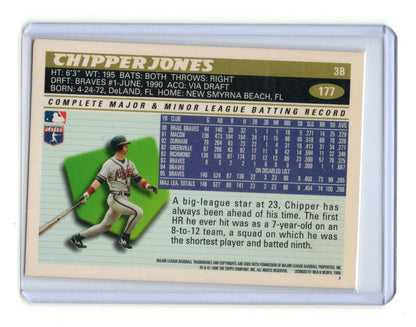 1996 Topps Chipper Jones Card Atlanta Braves #177