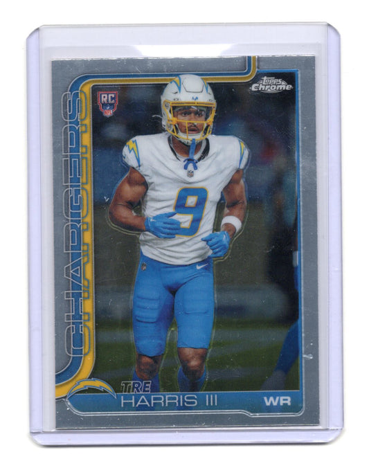 2025 Topps Chrome Tre Harris III Card Rookie Los Angeles Chargers #338