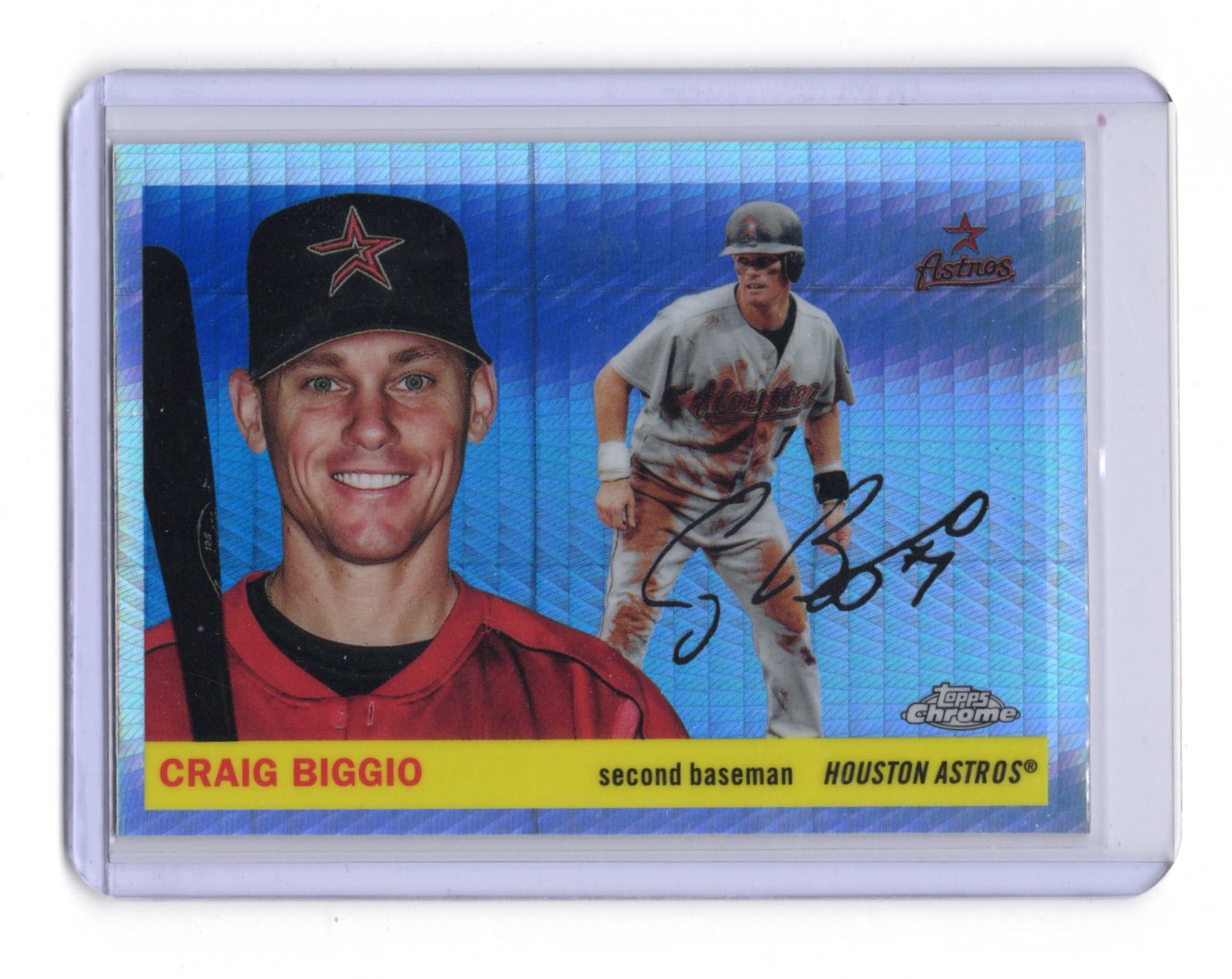 2025 Topps Chrome Platinum Craig Biggio #402 Blue Prism Refractor Astros HOF