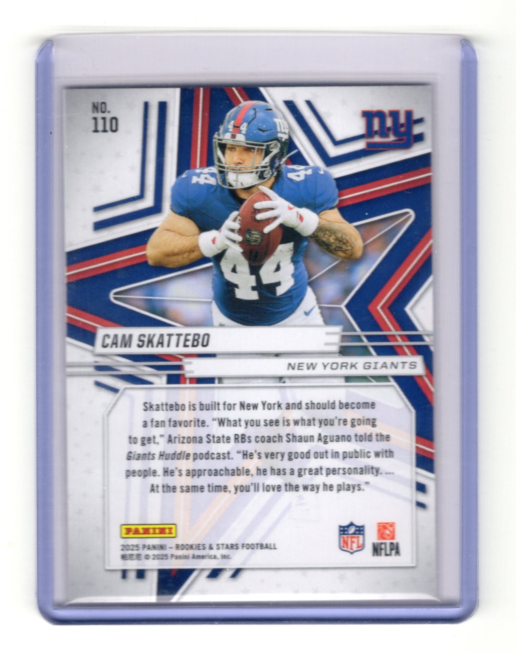 2025 Panini Rookies & Stars Cam Skattebo Card Rookie New York Giants #110