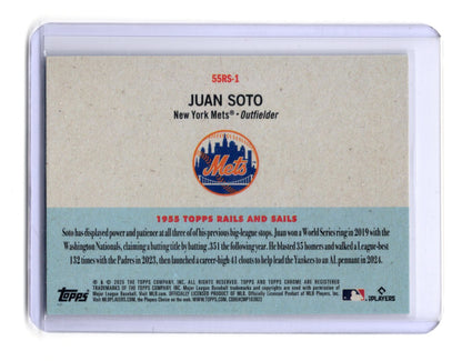 2025 Topps Chrome Platinum Juan Soto 1955 Rails and Sails Insert #55RS-1 Mets