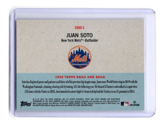 2025 Topps Chrome Platinum Juan Soto 1955 Rails and Sails Insert #55RS-1 Mets