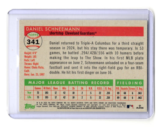 2025 Topps Chrome Platinum Daniel Schneemann RC Blue Prism Refractor #341