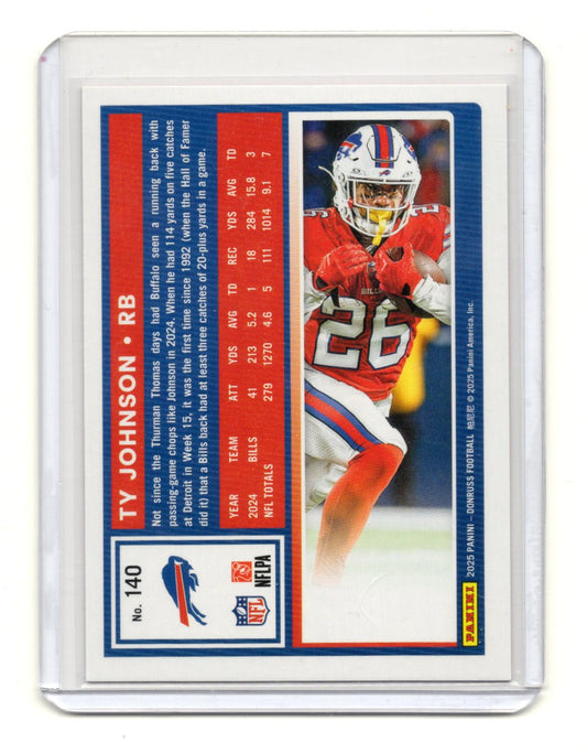 2025 Donruss Ty Johnson Card Press Proofs Red Buffalo Bills #140