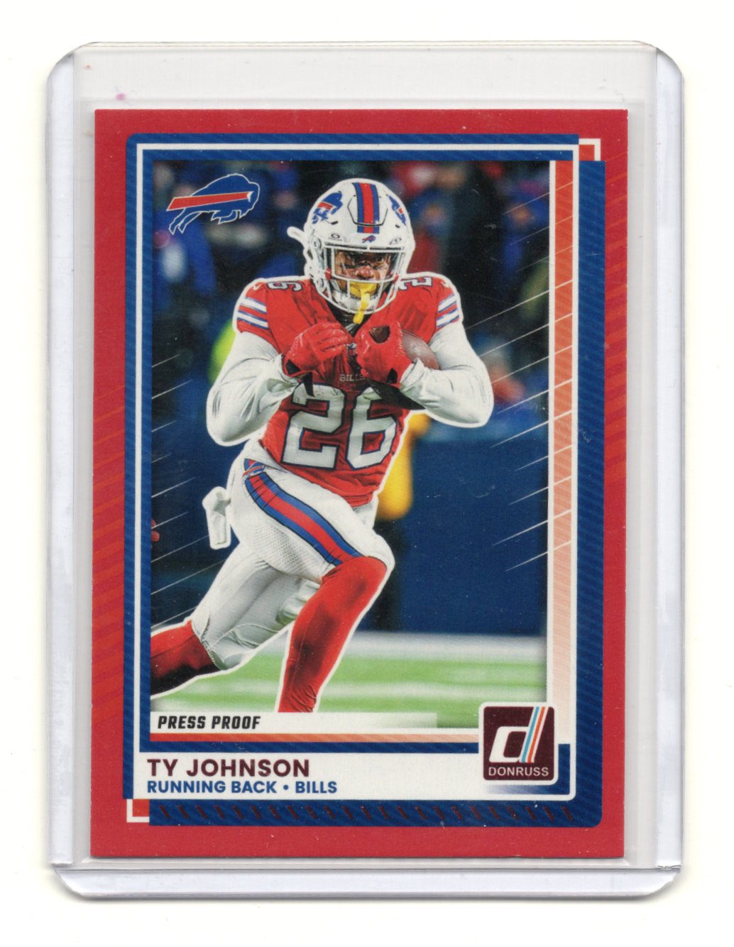 2025 Donruss Ty Johnson Card Press Proofs Red Buffalo Bills #140