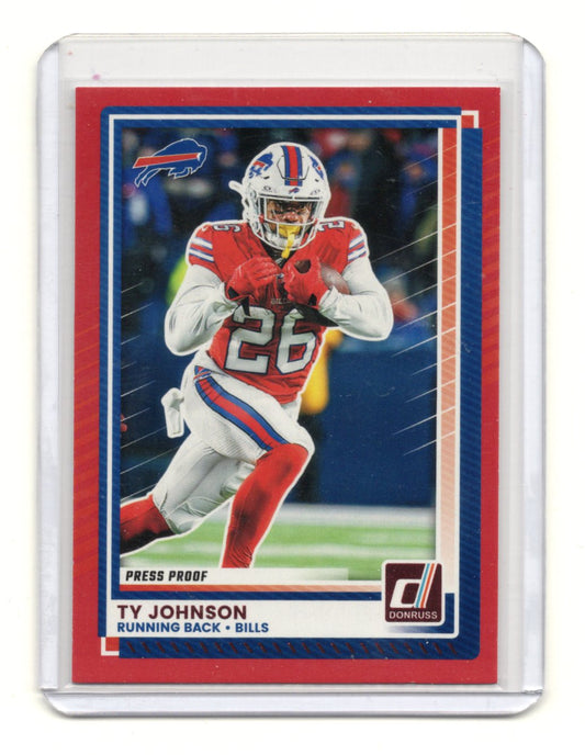 2025 Donruss Ty Johnson Card Press Proofs Red Buffalo Bills #140