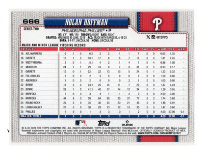 2026 Topps Nolan Hoffman Card Topps Foil Rainbow Philadelphia Phillies #666