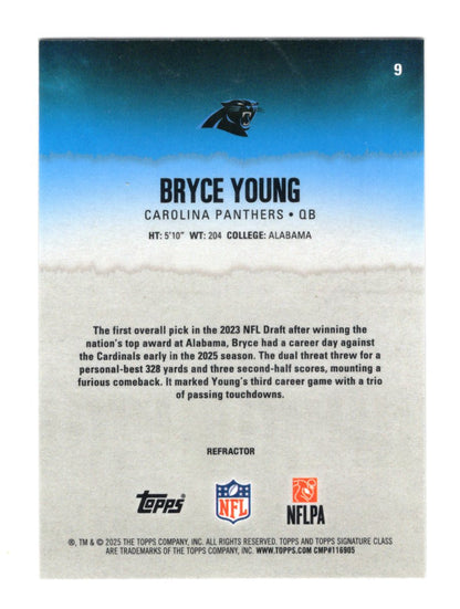 2025 Topps Signature Class Bryce Young Card Chrome Refractor  Panthers