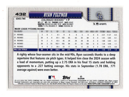 2026 Topps Series 2 Ryan Feltner #432 All Star Game Parallel Colorado Rockies