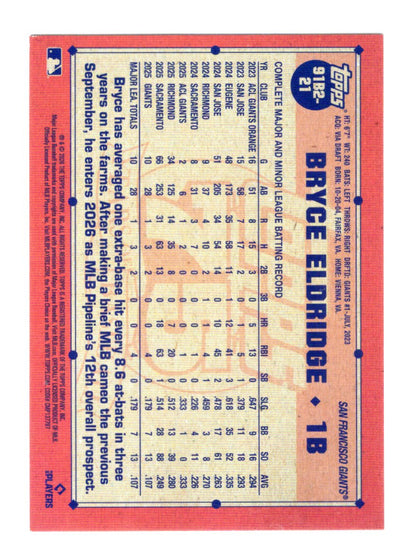 2026 Topps Bryce Eldridge 1991 Topps Baseball 35th Anniversary (Series Two)