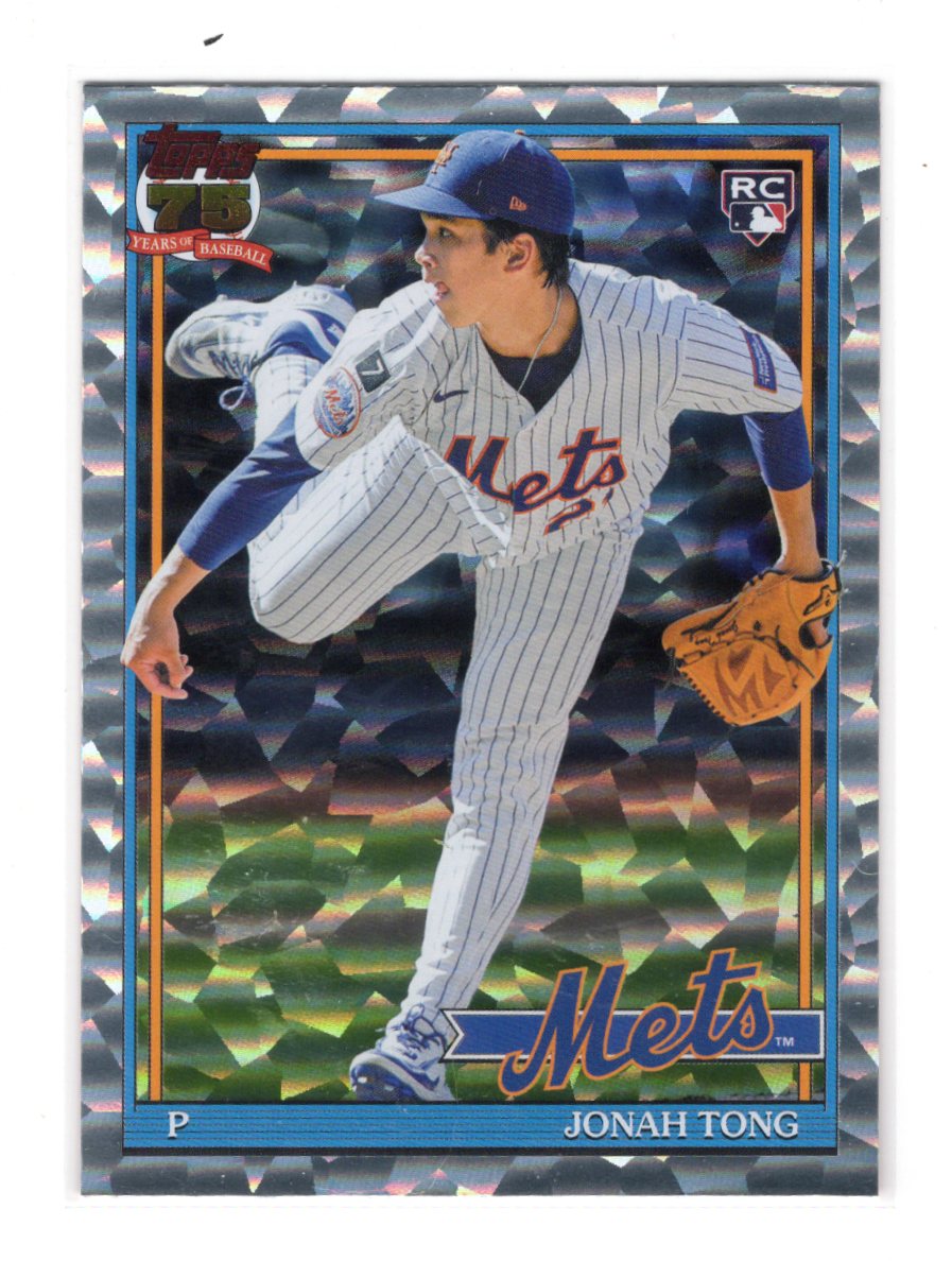 2026 Topps Series 2 Jonah Tong RC #91B2-14 1991 Crackle Foil Parallel Mets P