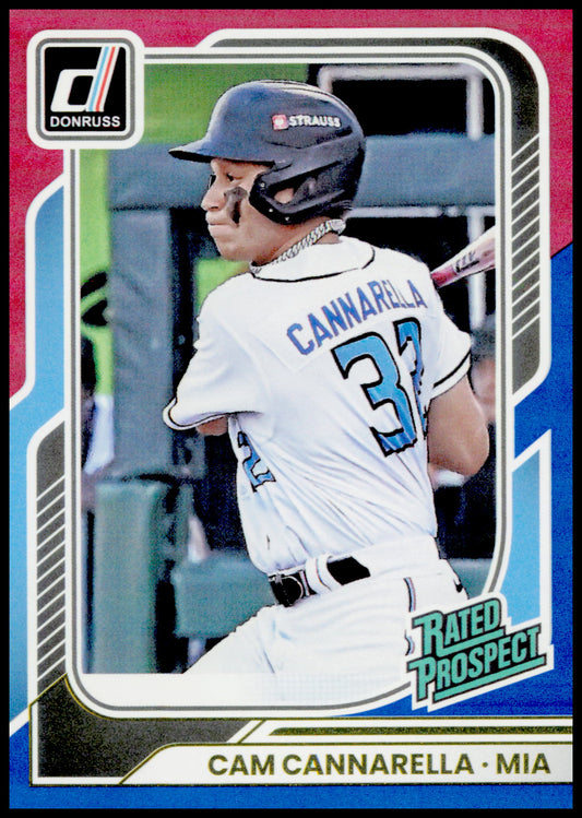 2026 Donruss Cam Cannarella Card Red and Blue Miami Marlins #151