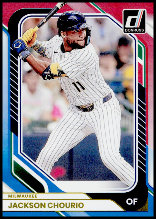 2026 Donruss Jackson Chourio Card Red and Blue Milwaukee Brewers #83