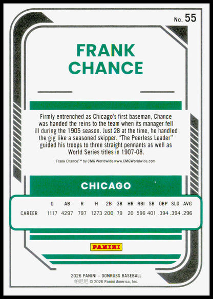 2026 Donruss Frank Chance Card Liberty Chicago Cubs #55
