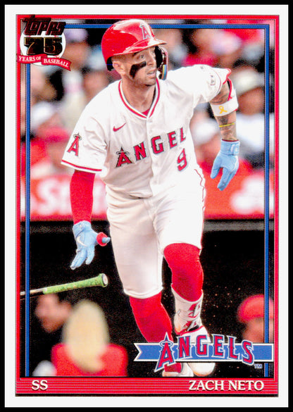 2026 Topps Zach Neto Card 1991 Topps Baseball 35th Anniversary Series 2 Angels
