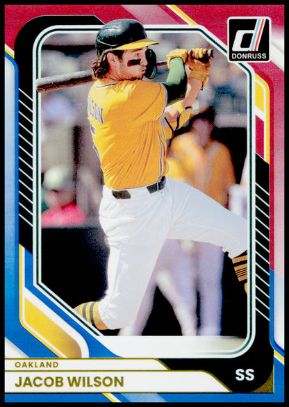 2026 Donruss Jacob Wilson Card Red and Blue Athletics #13