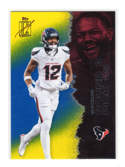 2025 Topps Signature Class Nico Collins Card Blue & Yellow Houston Texans #76