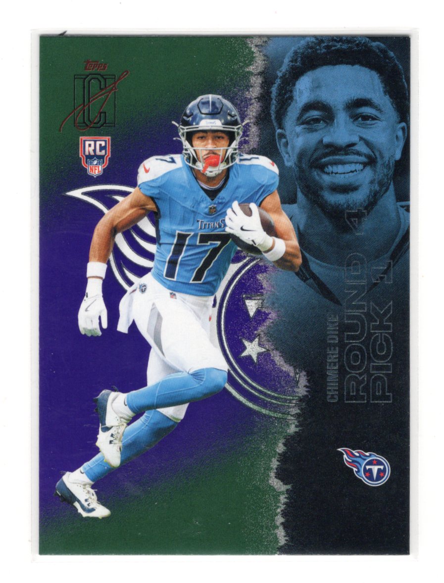 2025 Topps Signature Class Chimere Dike Card Green & Purple Rookie Titans