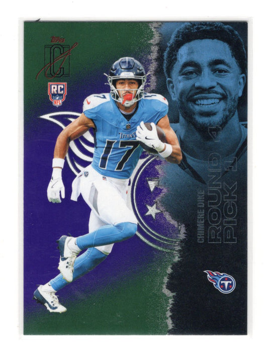 2025 Topps Signature Class Chimere Dike Card Green & Purple Rookie Titans
