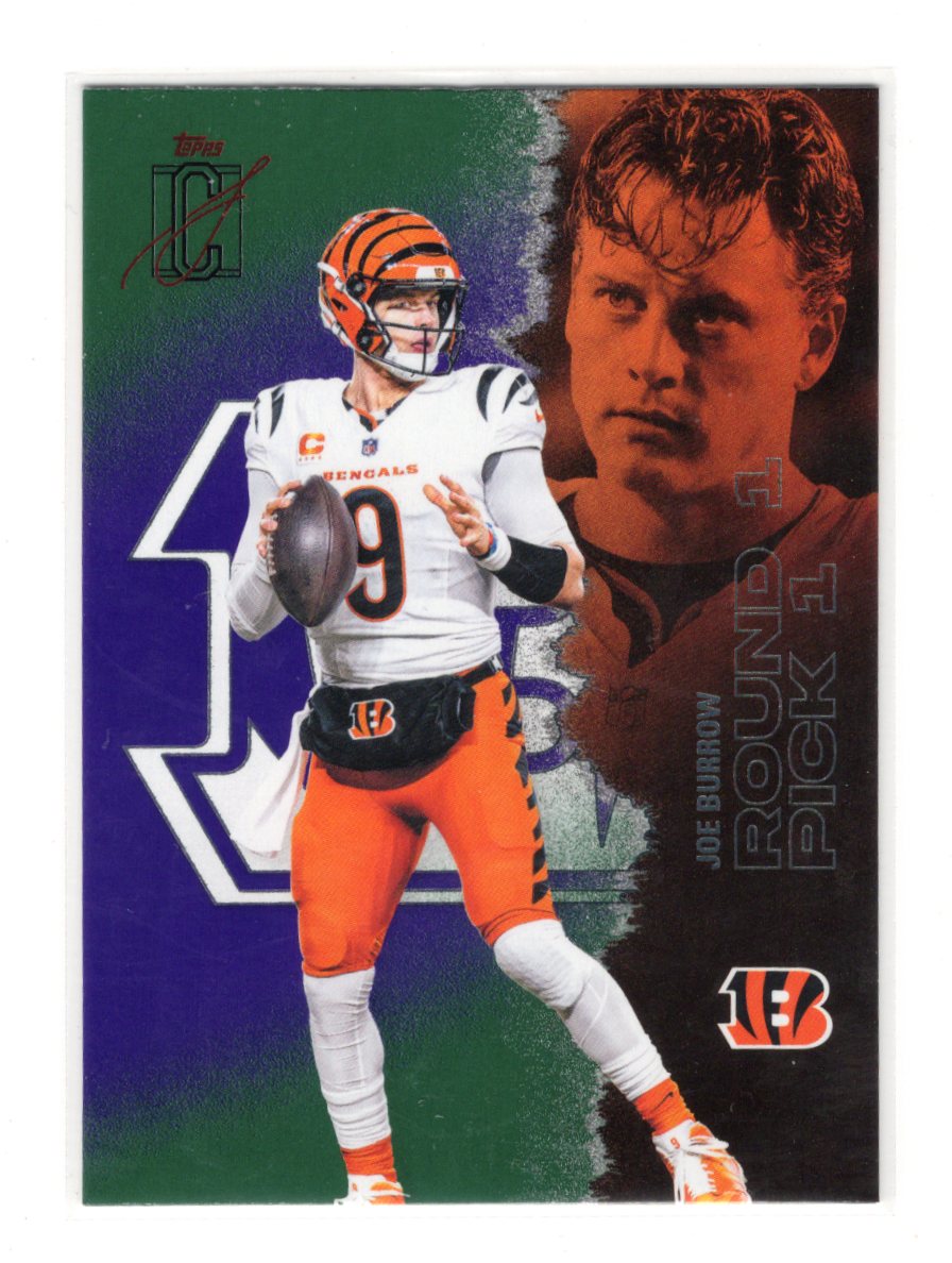 2025 Topps Signature Class Joe Burrow Card Green & Purple Cincinnati Bengals #13